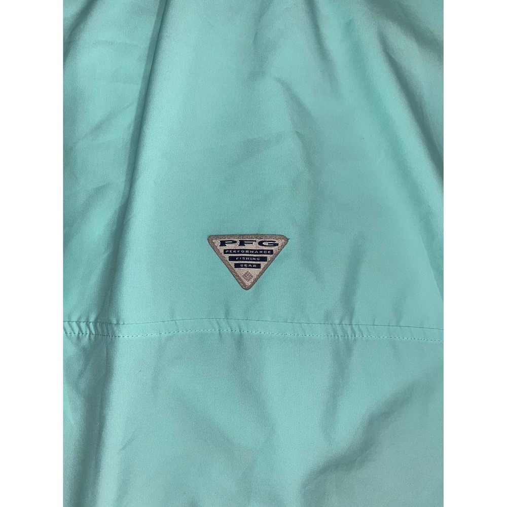 Columbia PFG Fishing Shirt Mens 2XL Aqua‎ Short Sleeve Spread Collar Button Up - Picture 8 of 14